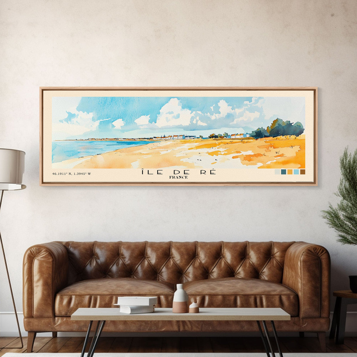 Île de Ré, France Watercolor Beach Print, Vacation Gift, France Wall Art, Beach Painting, Beach Decor, Beach Painting