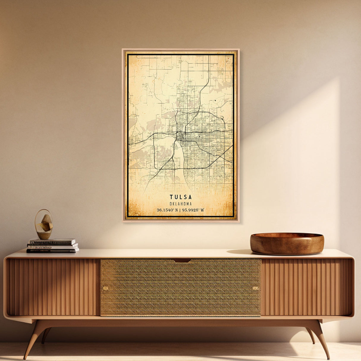 Tulsa Map Art - Oklahoma - Custom Tulsa City Streets Map Print - University of Tulsa - Home Office Decor Tulsa Map Decor Oklahoma Wall Art