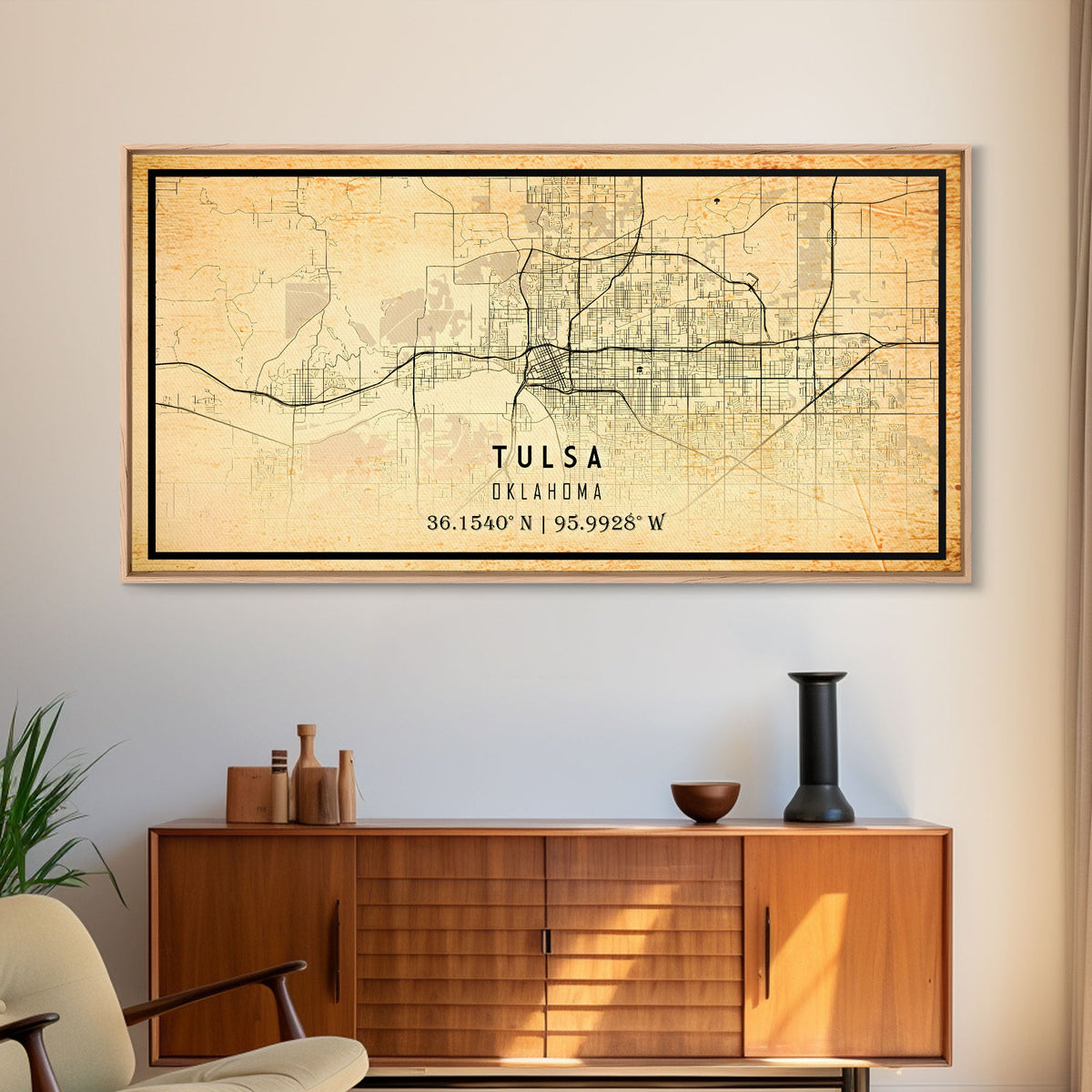 Tulsa Map Art - Oklahoma - Custom Tulsa City Streets Map Print - University of Tulsa - Home Office Decor Tulsa Map Decor Oklahoma Wall Art