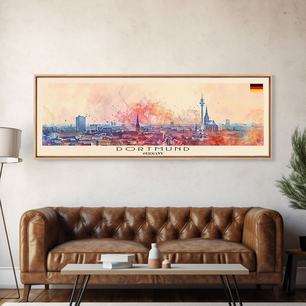 Dortmund Germany Wall Art, Panoramic Travel Poster, Panoramic Framed Canvas Print, City Wall Art, Wall Hanging Home Decor, Travel Art