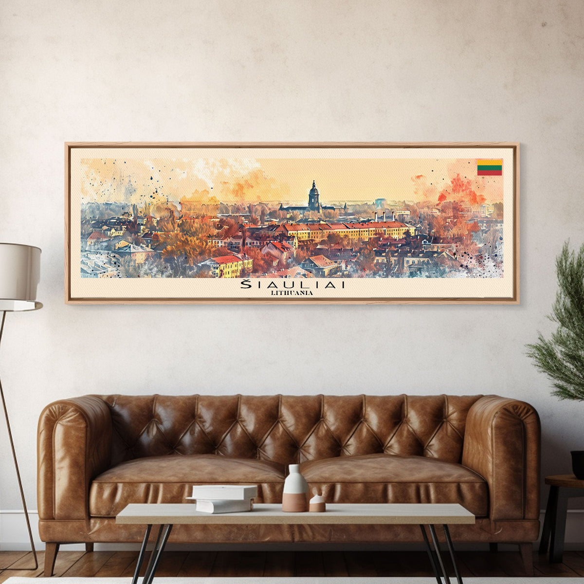 Iauliai Lithuania Travel Print Wall Art, Panoramic City Art, Travel Art, Wall Decor, Vacation Gift, Framed Canvas Print Or Metal Art