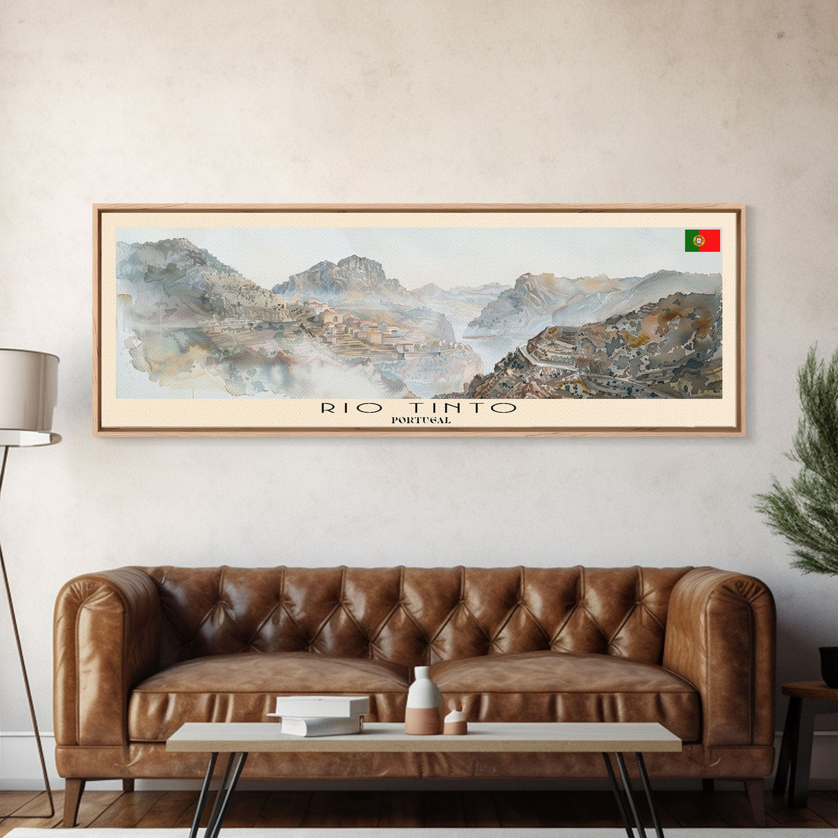 Rio Tinto Panoramic Travel Poster, Framed Canvas Print or Metal Wall Art, Travel Art, Home Decor, Panoramic Painting, Midcentury Art