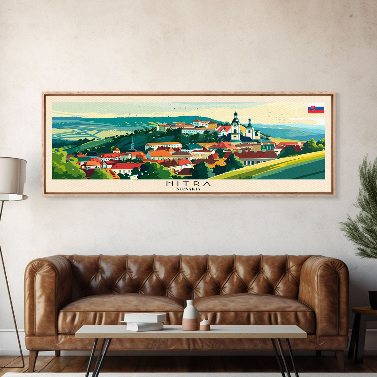 Nitra Slovakia Wall Art, Panoramic Travel Poster, Panoramic Framed Canvas Print, City Wall Art, Wall Hanging Home Decor, Travel Art