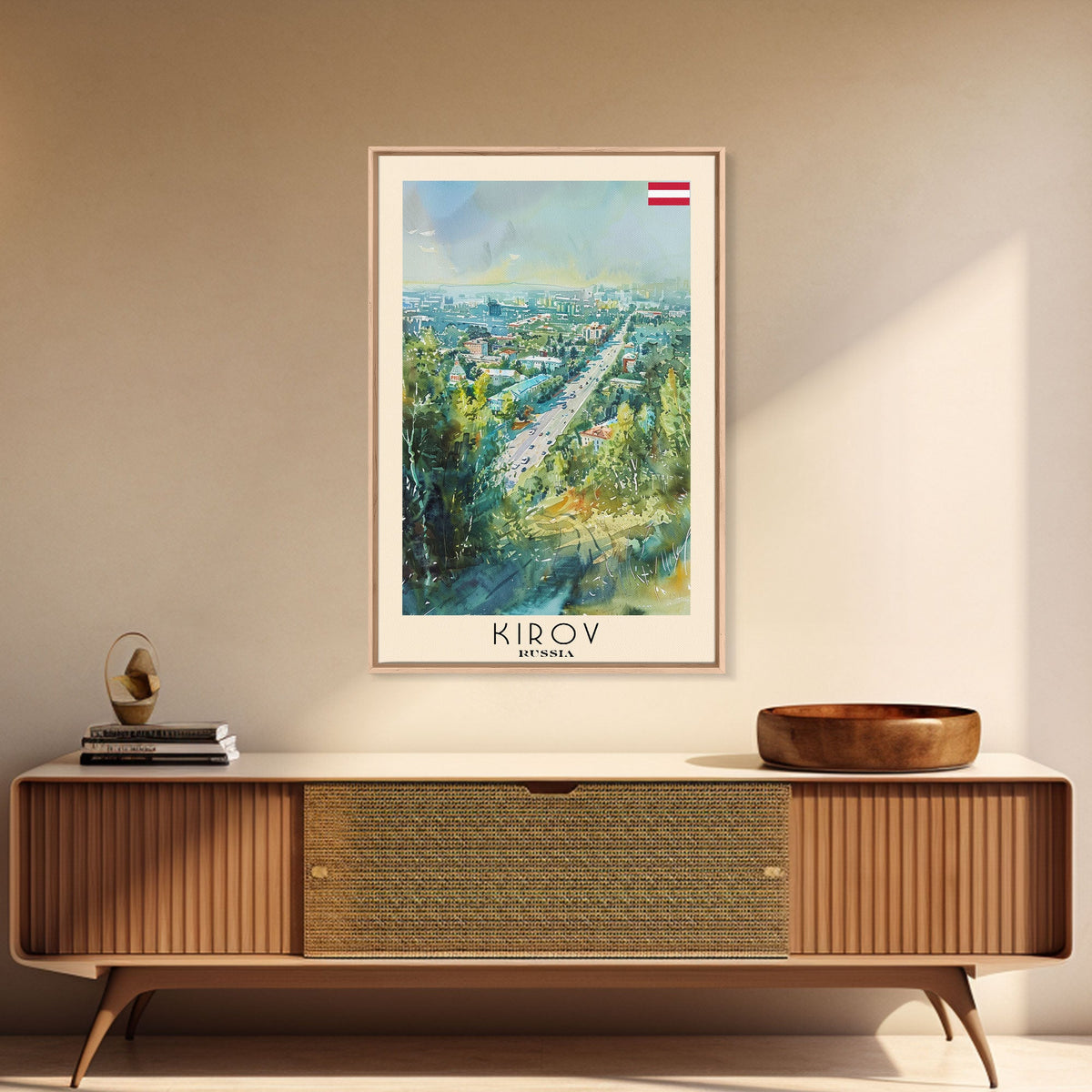Kirov Russia Winter Landscape, Framed Canvas Print, Travel Poster, Wall Art, Home Decor, Living Room Decoration, Russian Urban Art