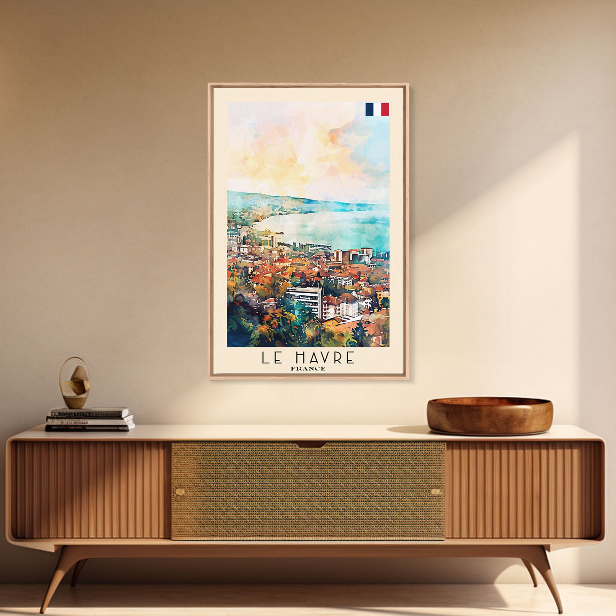 Lausanne Switzerland Travel Poster Framed Canvas Print, Scenic Landscape Art, Wall Decor, Home Decoration, Travel Print, Original Painting
