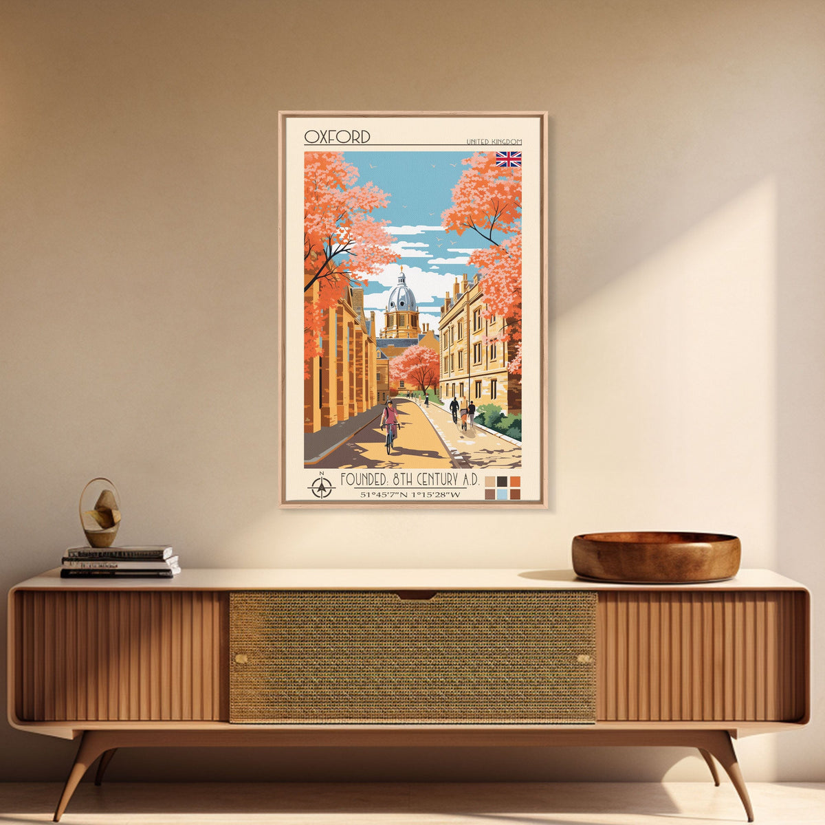 Nyiregyhaza Hungary Travel Poster Framed Canvas Print, Midcentury Modern Art, Pop Art Wall Decor, Scenic Wall Art, Living Room Decoration, Office Art