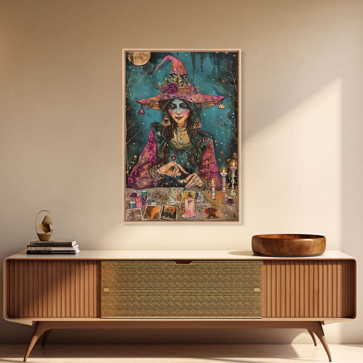 Halloween Haunted Doll, Framed Canvas Print, Wall Art, Spooky Decor, Halloween Decoration, Living Room Art, Unique Gift