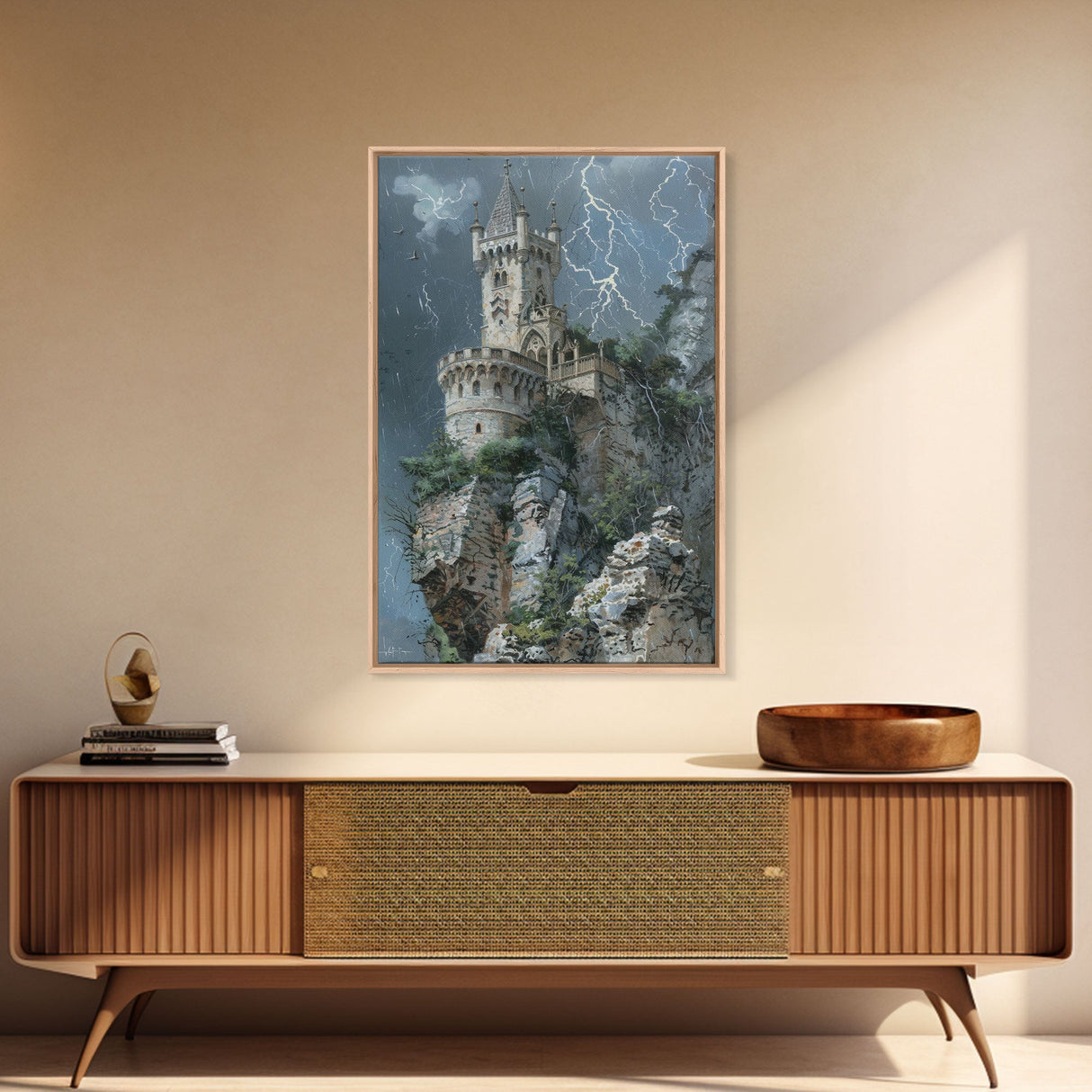 Ghostly Forest Path, Halloween Art, Spooky Wall Decor, Framed Canvas Print, Creepy Art, Halloween Wall Decor, Seasonal Wall Art