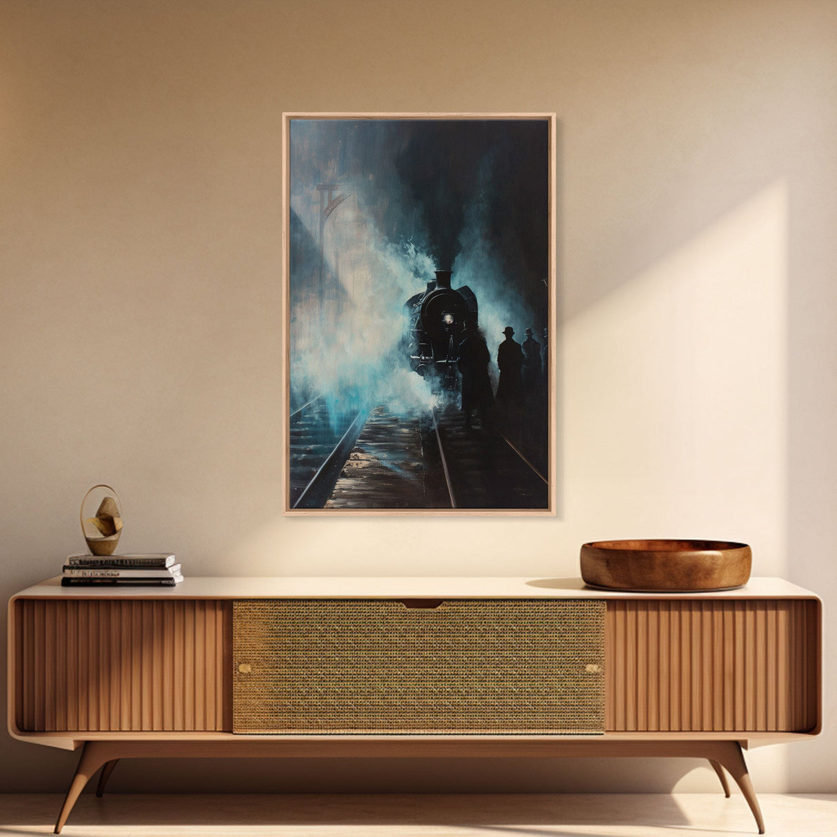 Mysterious Spooky Carnival Tent Framed Canvas Print, Halloween Wall Art, Haunted House Decor, Ghostly Home Decoration, Halloween Art