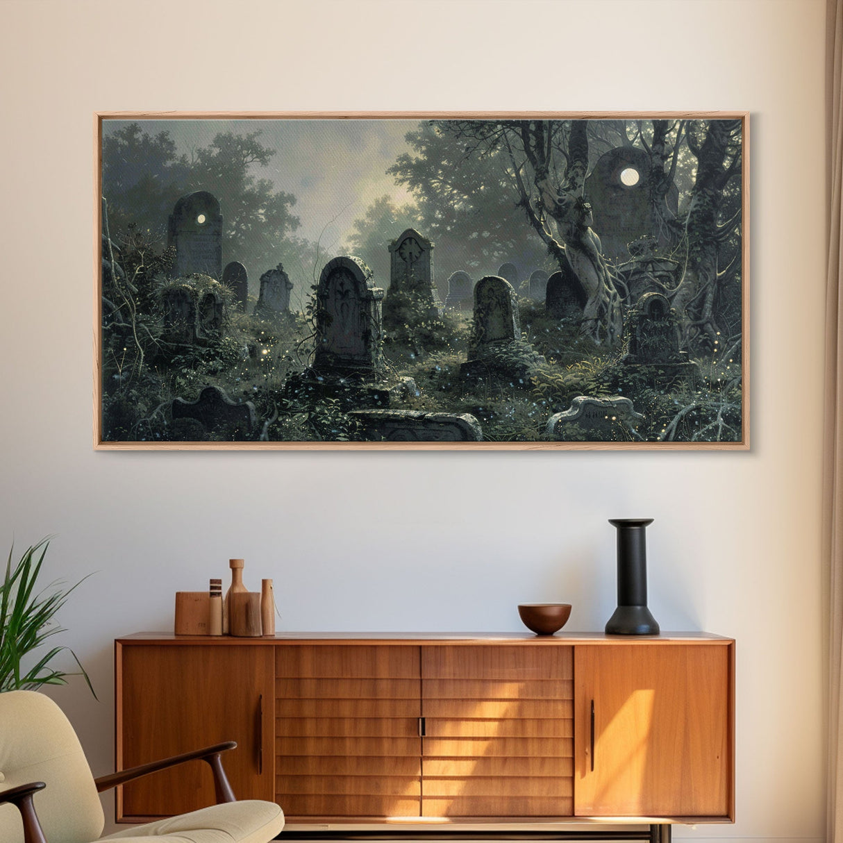 Dark Academia Wall Art, Framed Canvas Print, Spooky Halloween Wall Art, Halloween Wall Decor, Spooky Vibes, Victorian Oil Painting