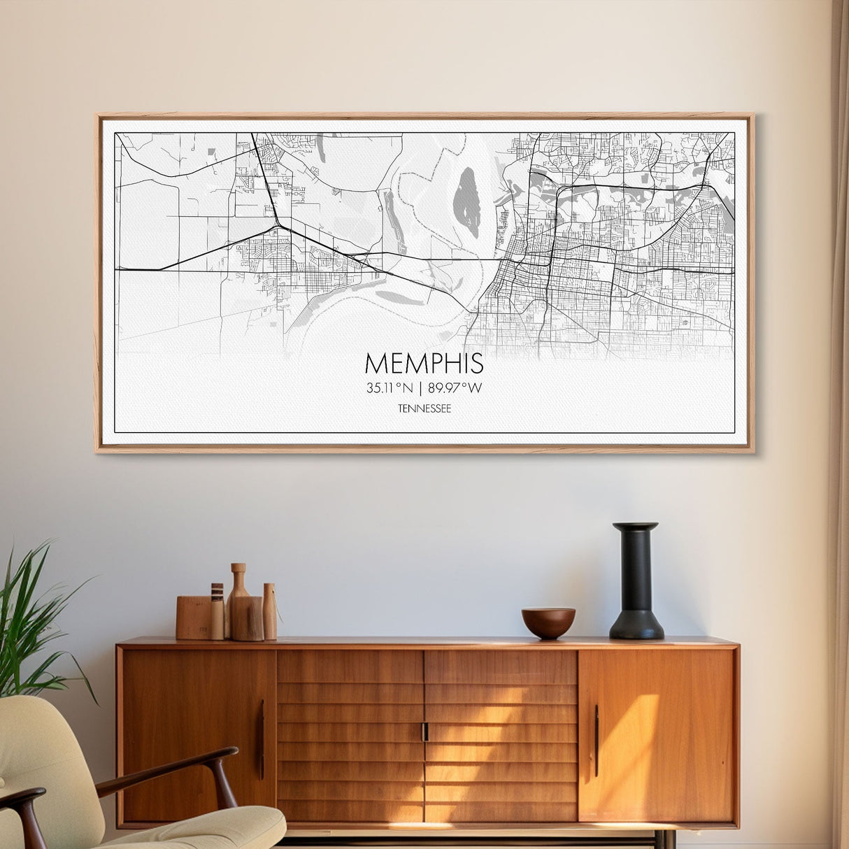 Memphis City Map, Tennessee Map, Map Art, Minimalist Wall Art, Wall Art, Canvas Art, Travel Gifts For Women, Country Home Décor, Music Room