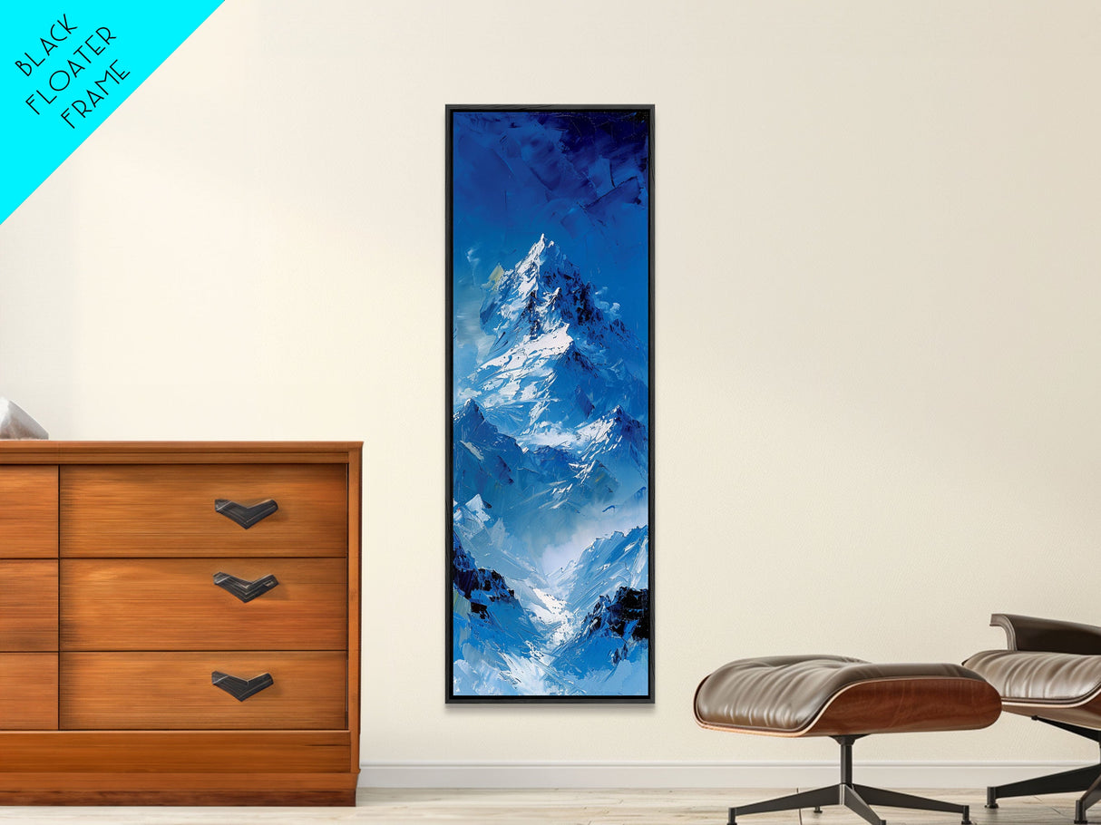 Mountain Landscape Art for Home - Framed Canvas Print, Skinny Tall Art, Living Room Wall Art, Bedroom Decor, Panoramic Landscape Artwork