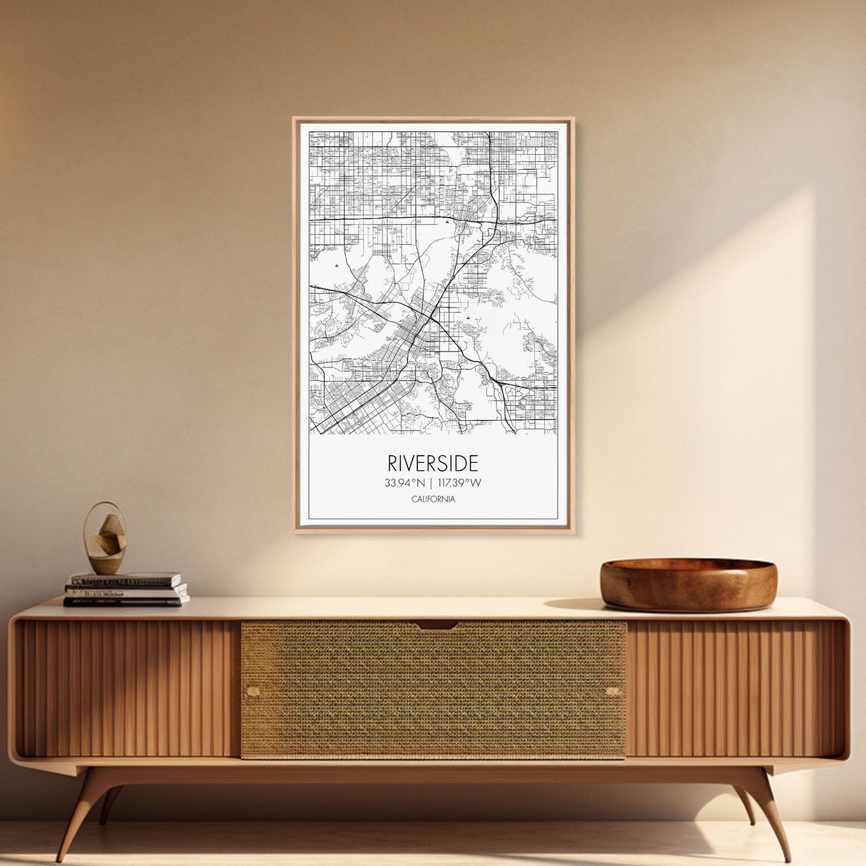 Riverside Street Map, California Map, City Map Art, Minimalist Art, Wall Art, Canvas Print, Unique Wall Décor, Boyfriend Gift, Travel Art
