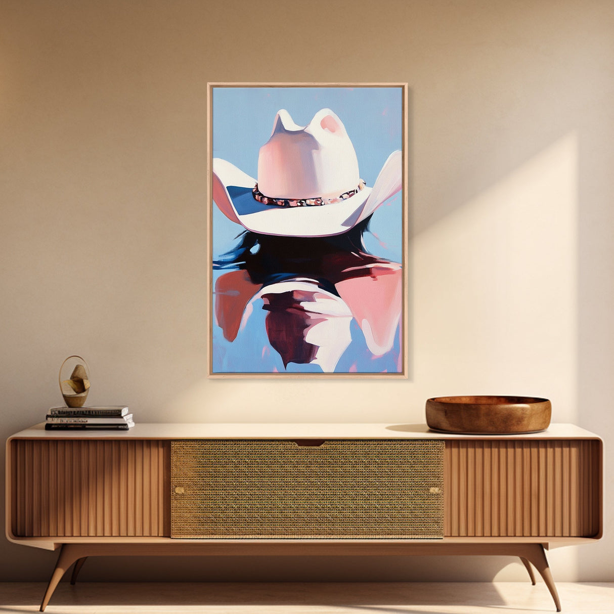 Western Hat, Moody Art, Rustic Wall Art, Farmhouse Art, Canvas Print, Above Bed Wall Art, Southwest Wall Art, Gift Idea For Him