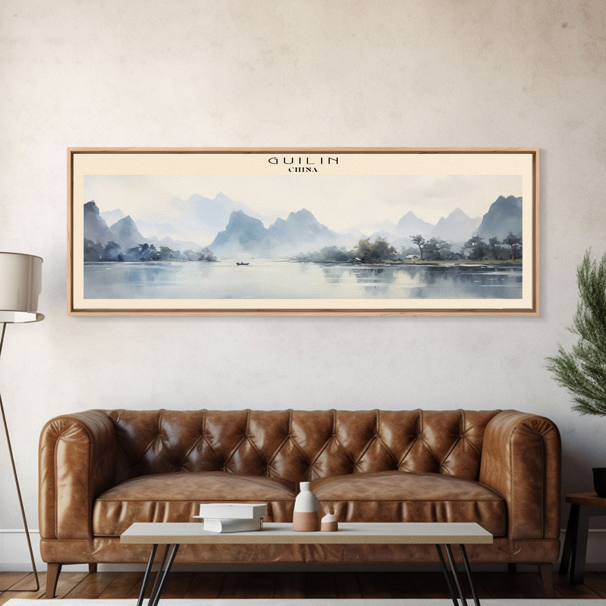 Guilin COUNTRY Travel Poster Print, Framed Canvas Print, COUNTRY Travel Art, Wood Framed Art, Wall Hanging, Home Decor