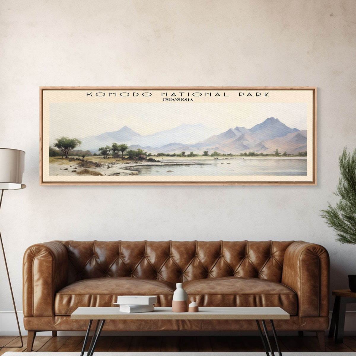 Komodo National Park Framed Canvas Print Travel Poster | Wall Art | Home Decor | Gift For Travel Lover | Wall Hanging | Original Art