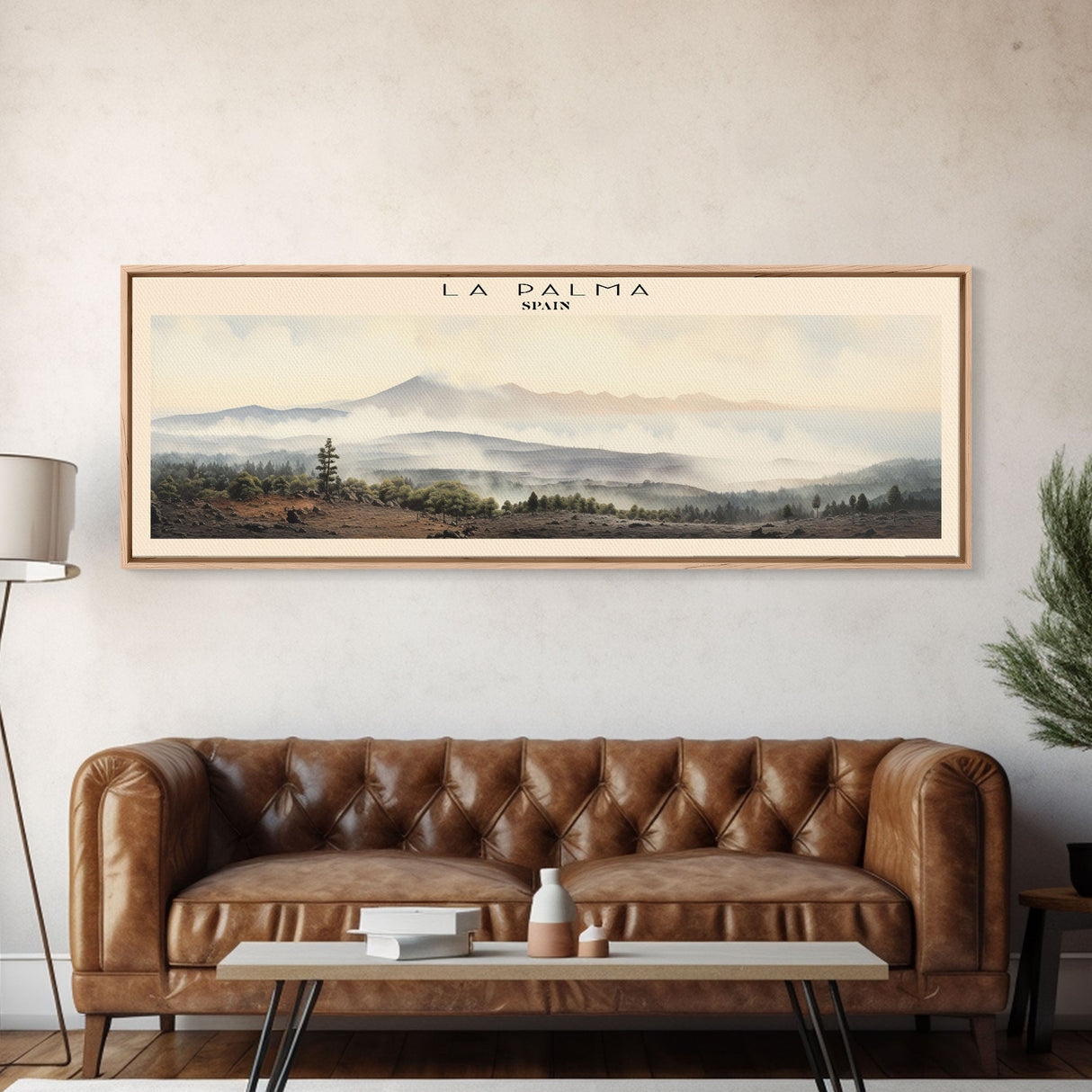 La Palma Travel Poster Print, Framed Canvas Print, COUNTRY Travel Art, Wood Framed Art, Wall Hanging, Home Decor