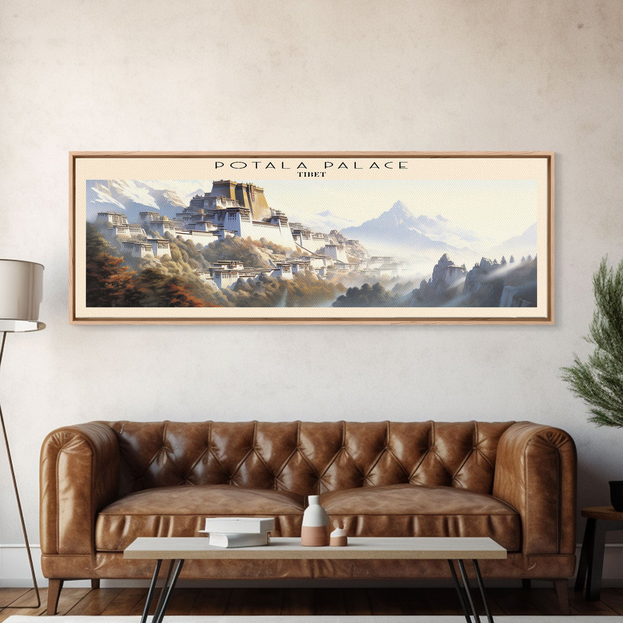 Potala Palace COUNTRY Travel Poster Print, Framed Canvas Print, COUNTRY Travel Art, Wood Framed Art, Wall Hanging, Home Decor