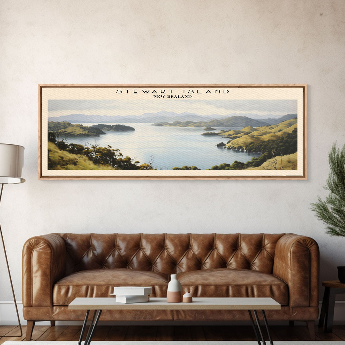 Stewart Island Travel Poster Print, Framed Canvas Print, COUNTRY Travel Art, Wood Framed Art, Wall Hanging, Home Decor