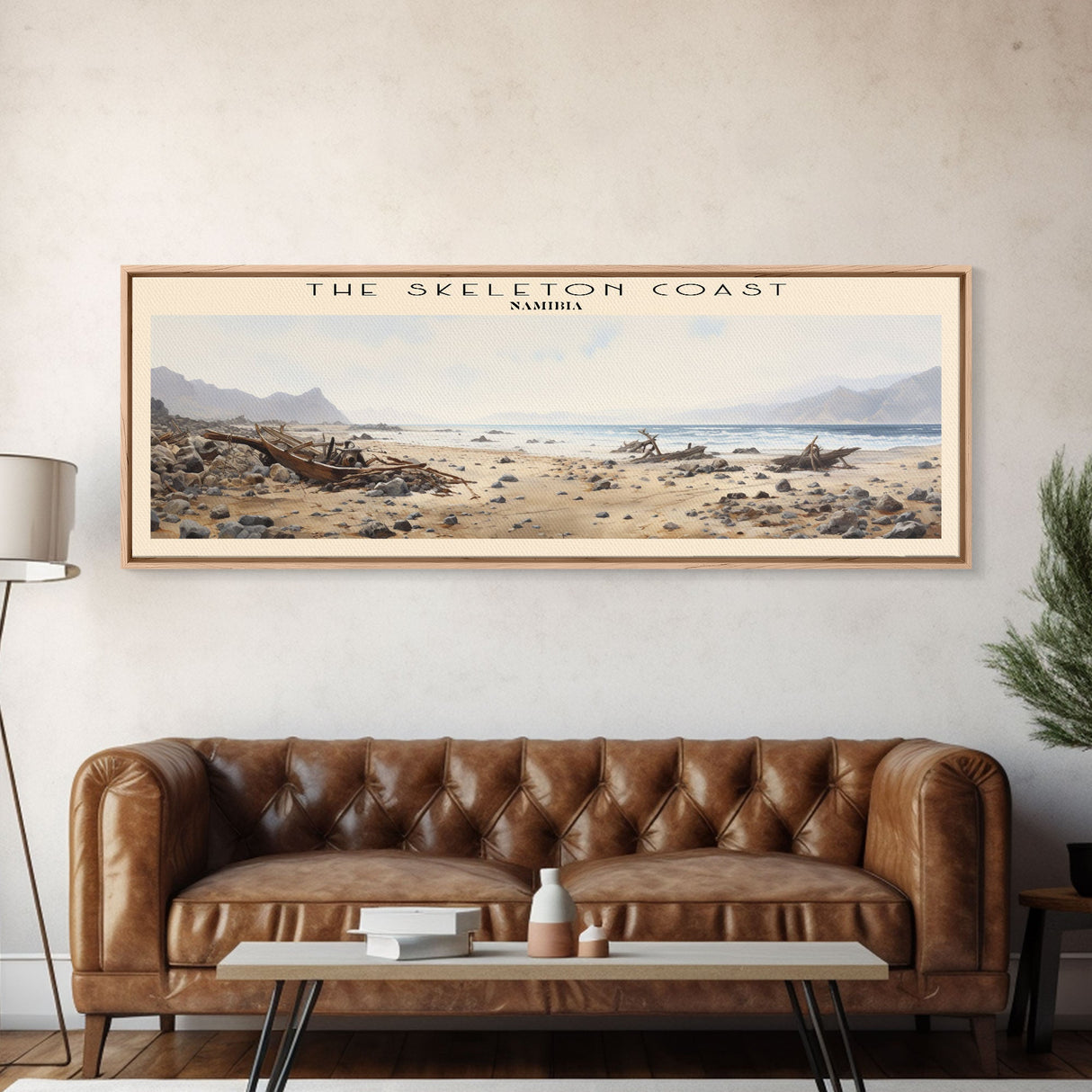 The Skeleton Coast Travel Poster Print, Framed Canvas Print, COUNTRY Travel Art, Wood Framed Art, Wall Hanging, Home Decor