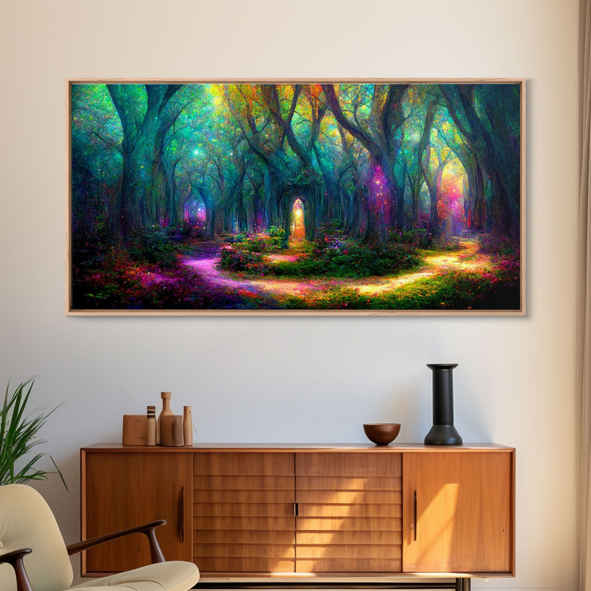 Fantasy wall art, canvas print, magical forest, fantasy landscape art, ready to hang wall art