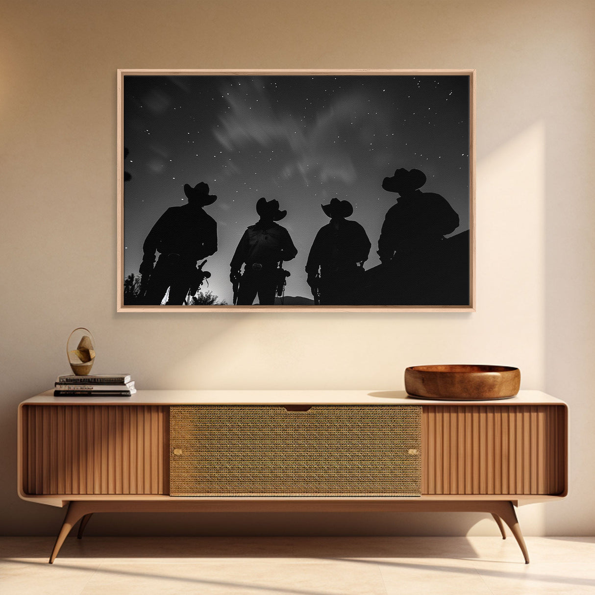 Cowboy Prints Framed Wall Art, Western Decor, Farmhouse Decor, Cowboy Photography, Gloss Metal Wall Art, Wood Framed Rustic Decor