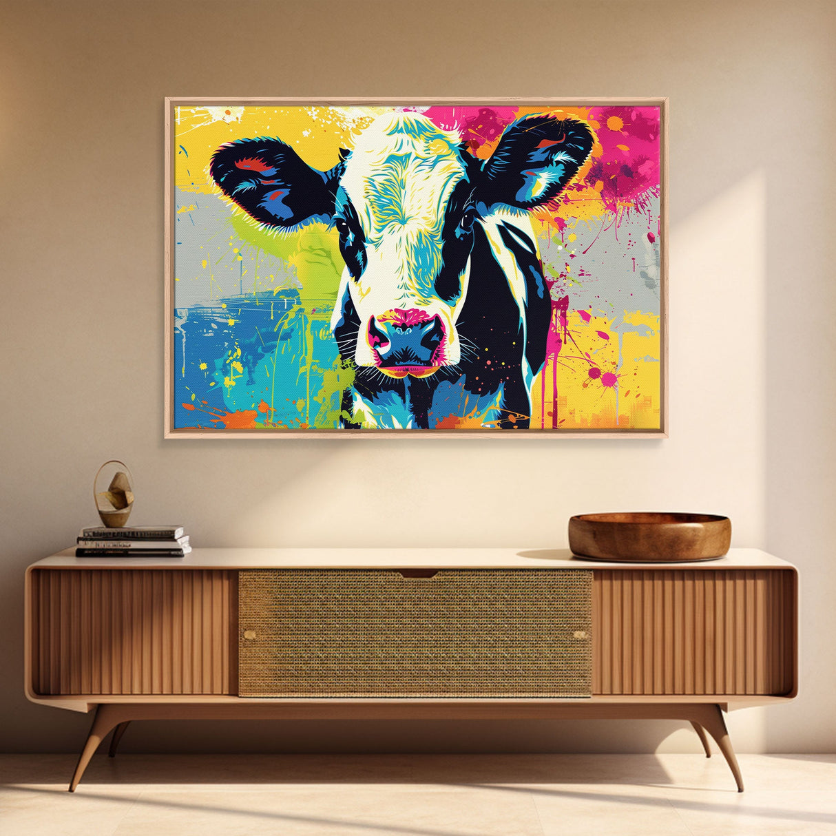 Cow Wall Art, Cow Print, Cow Wallhanging, Farmhouse Decor, Country Western Decor, Cow Lover Gift, Framed Canvas Print Or Metal Art Print
