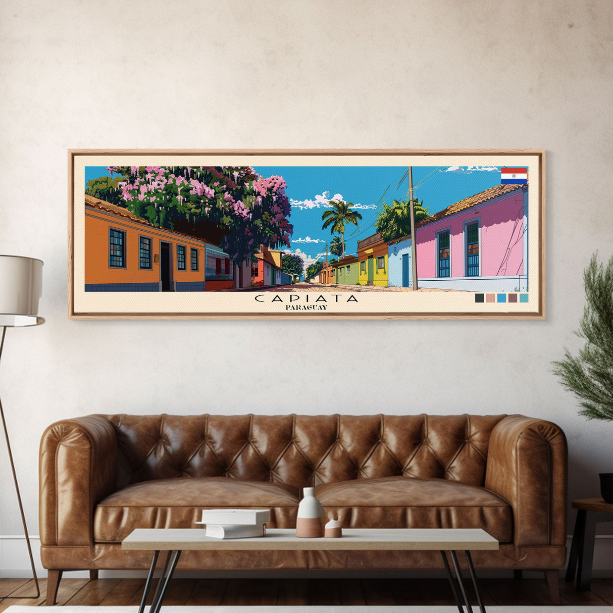 Capiata, Paraguay Panoramic Canvas Print, Capiata, Paraguay Painting, Paraguay Art, Capiata Travel Poster, Travel Art, Guest Room Painting
