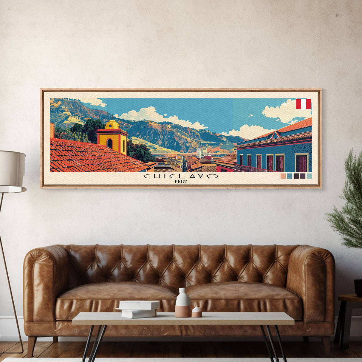 Chiclayo, Peru Panoramic Canvas Print, Chiclayo, Peru Painting, Peru Art, Chiclayo Travel Poster, Travel Art, Guest Room Painting