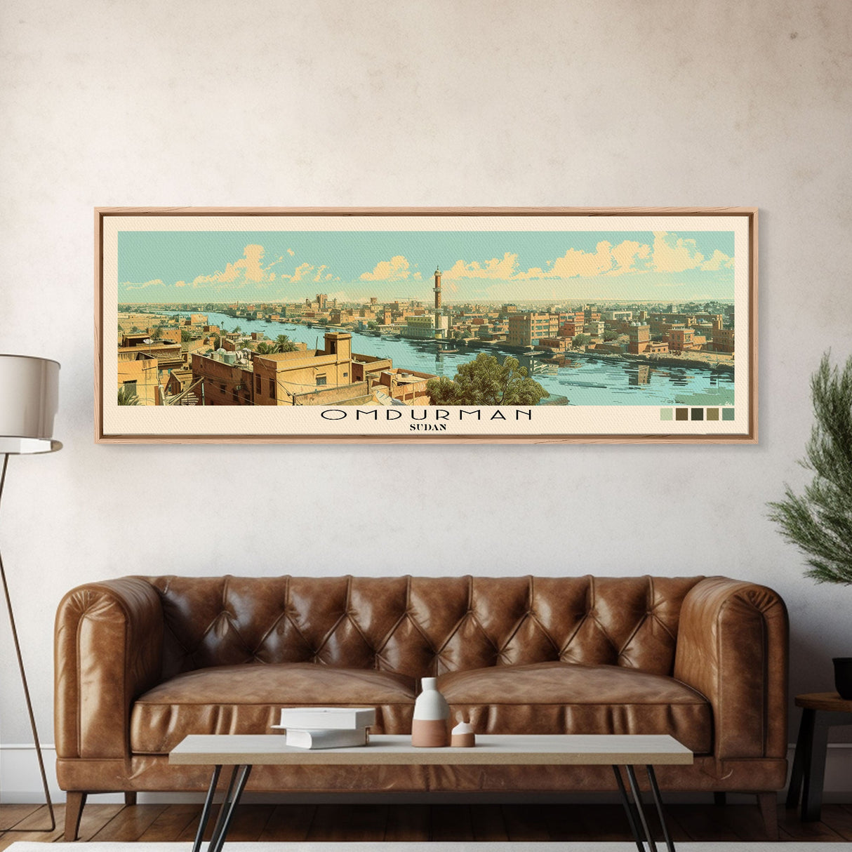 Omdurman, Sudan Panoramic Canvas Print, Omdurman, Sudan Painting, Sudan Art, Omdurman Travel Poster, Travel Art, Housewarming Gift