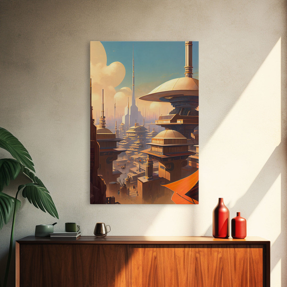 Canvas Print: Futuristic Cityscape - Modern Wall Art Decor, Vivid Colors, Ready to Hang
