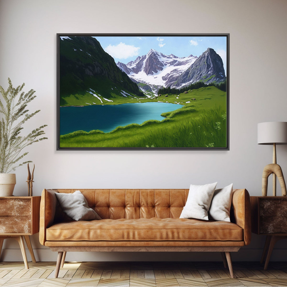 Calm and Serene Landscape Painting, Framed Canvas Print, Canvas Art, Framed wall decor, living room wall art