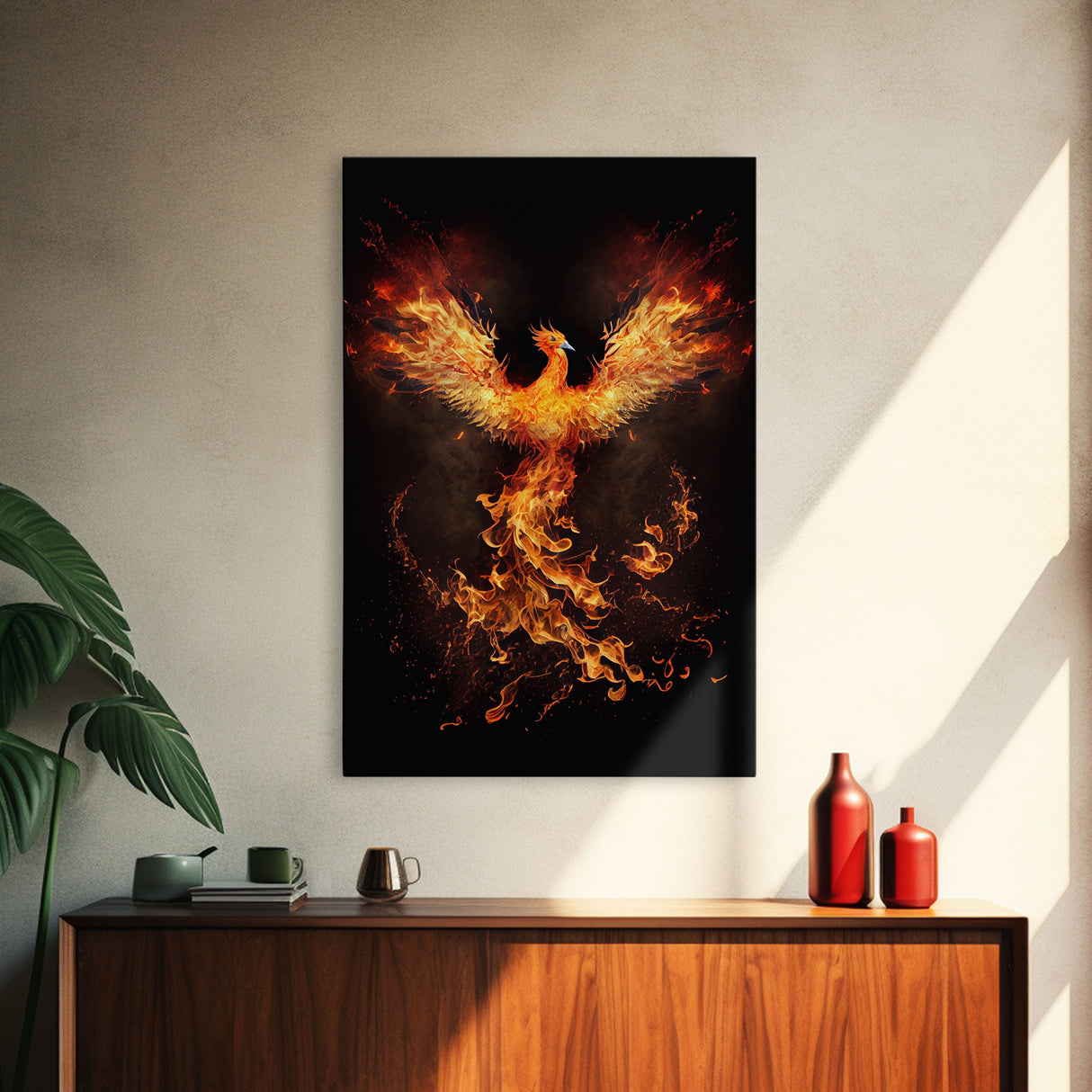 The Phoenix, Symbol of Renewal, Rebirth, Framed Canvas Art, Canvas Print, Canvas Wall Art, Strength, Transformation and Renewal