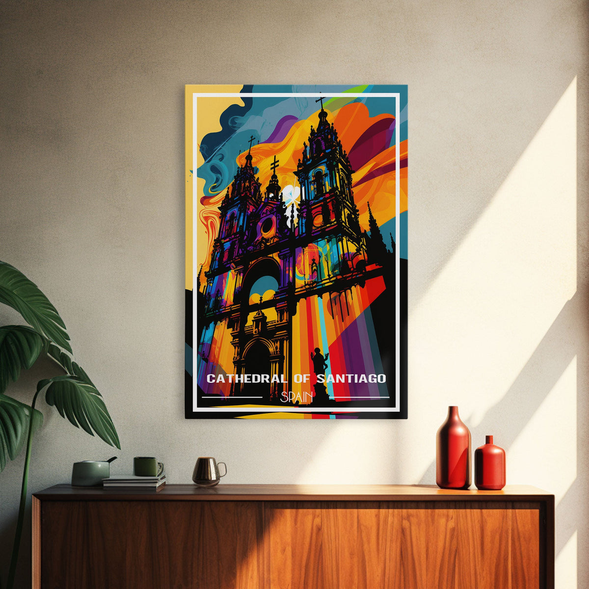 Spain Travel Poster, Cathedral Of Santiago De Compostela, European Art, Travel Wall Print, Travel Poster, Travel Wall Art, Canvas Wall Print