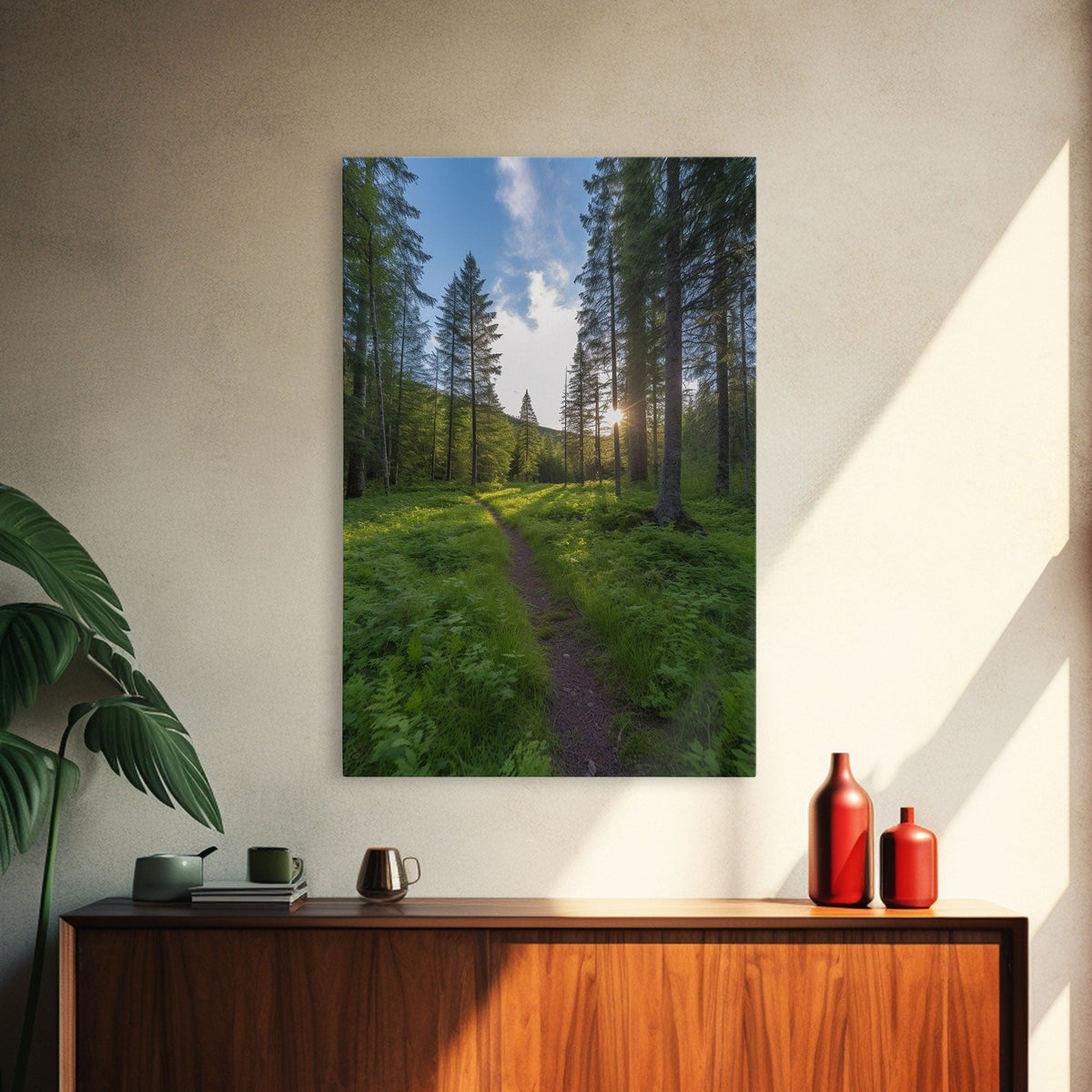 Trees Wall Art, Woods Path Wall Decor, Nature Art Print, Photography Print, Wall Decor, Canvas Print, Wall Art, Framed Canvas