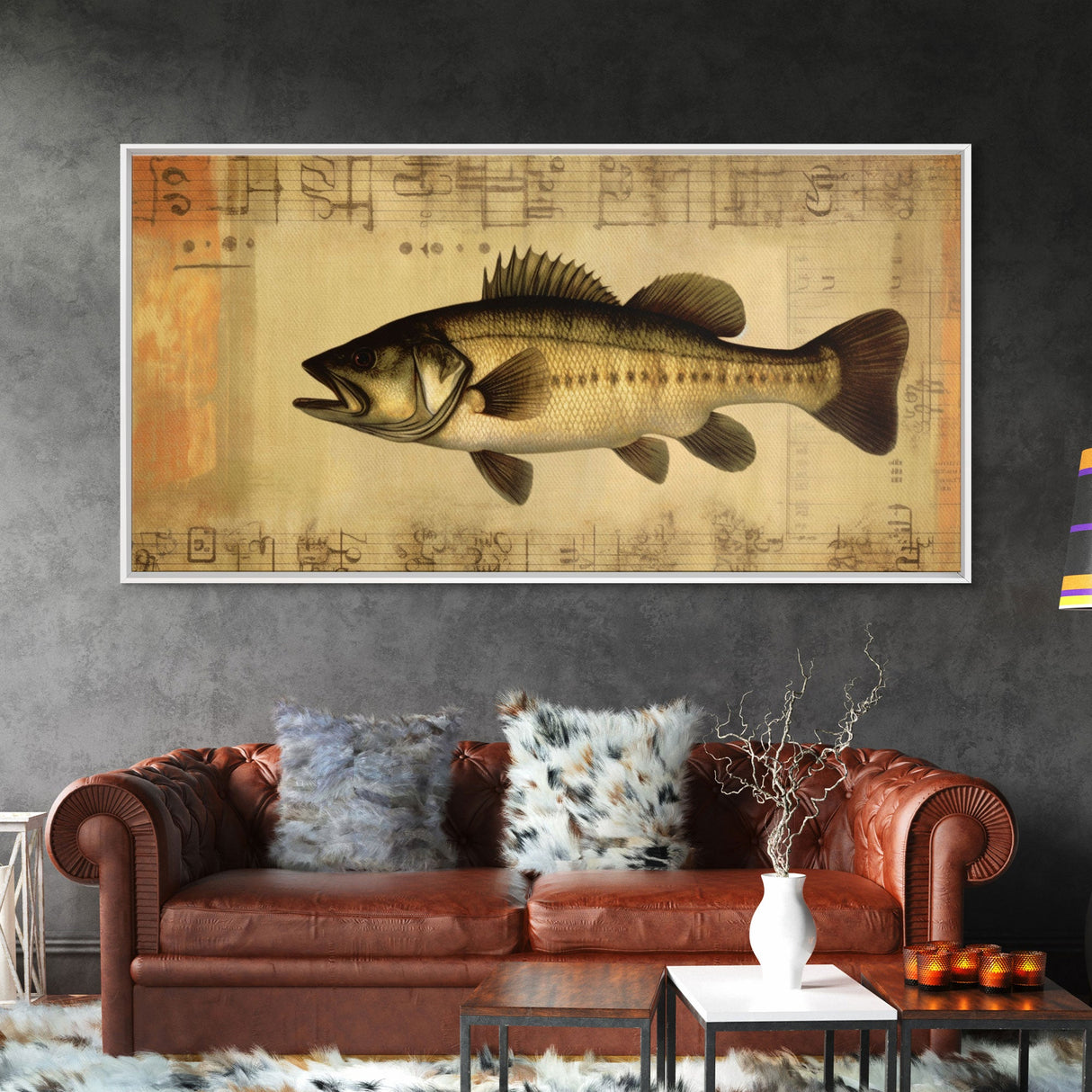 Fish Wall Decor, Animal Wall Art, Nature Wall Art, Minimalist Wall Decor, Panoramic Wall Decor, Canvas Print, Wall Art, Framed Canvas Art