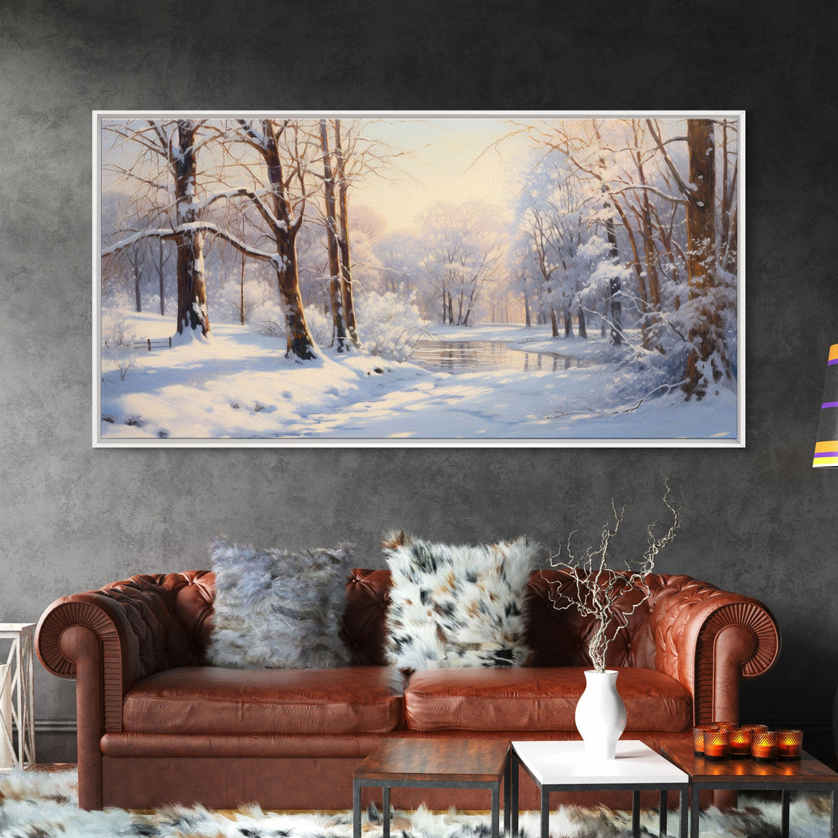 Winter Wall Art, Forest Art, Winter Forest Print, Panoramic Landscape, Wall Art, Canvas Wall Art, Landscape Art Print, Office Wall Décor