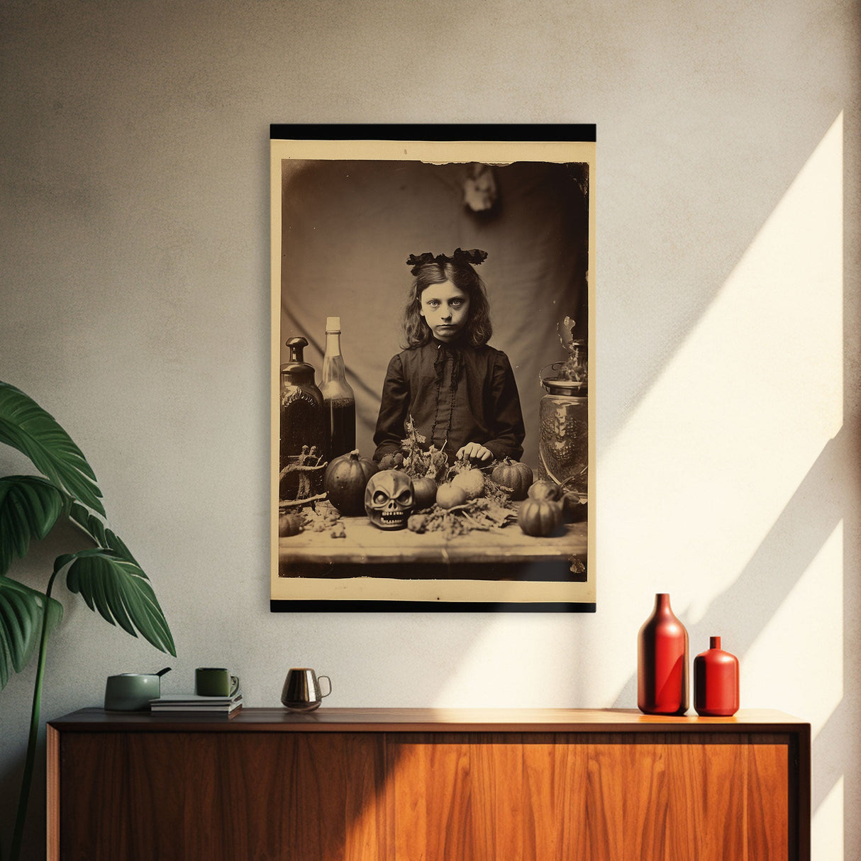 Spooky Room Decor, Gothic Wall Decor, Horror Art, Dark Fantasy, Occult Art, Canvas Print, Wall Art, Vertical Print, Home Decor, Wall Decor