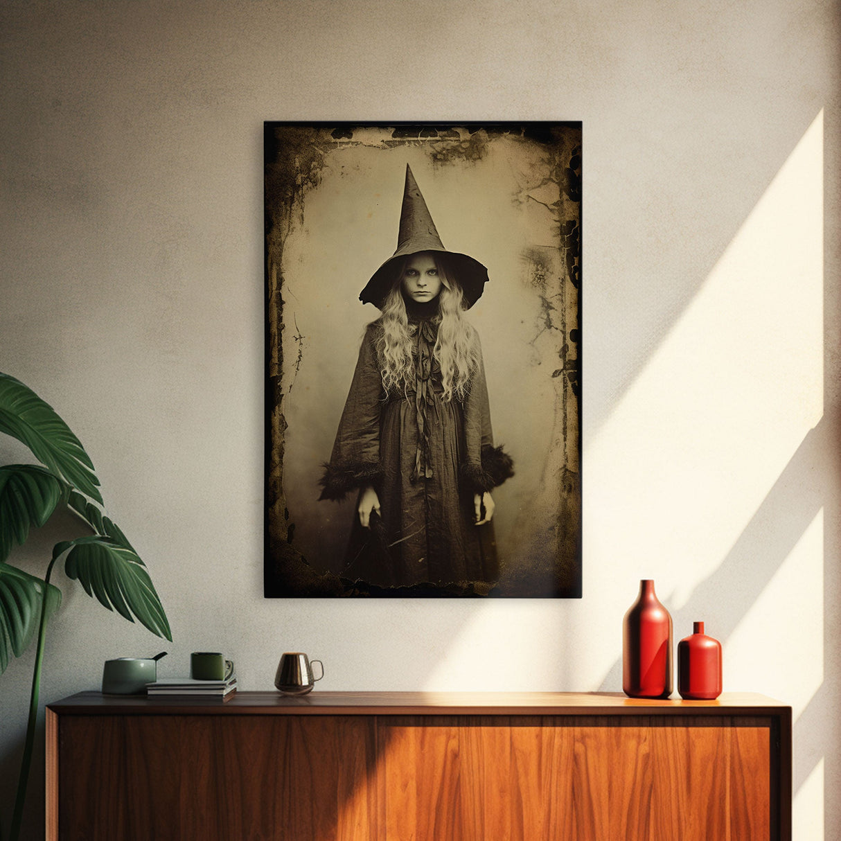 Witch Wall Decor, Dark Art Print, Horror Art Print, Weird Art Print, Canvas Print, Wall Art, Vertical Print, Home Decor, Wall Decor