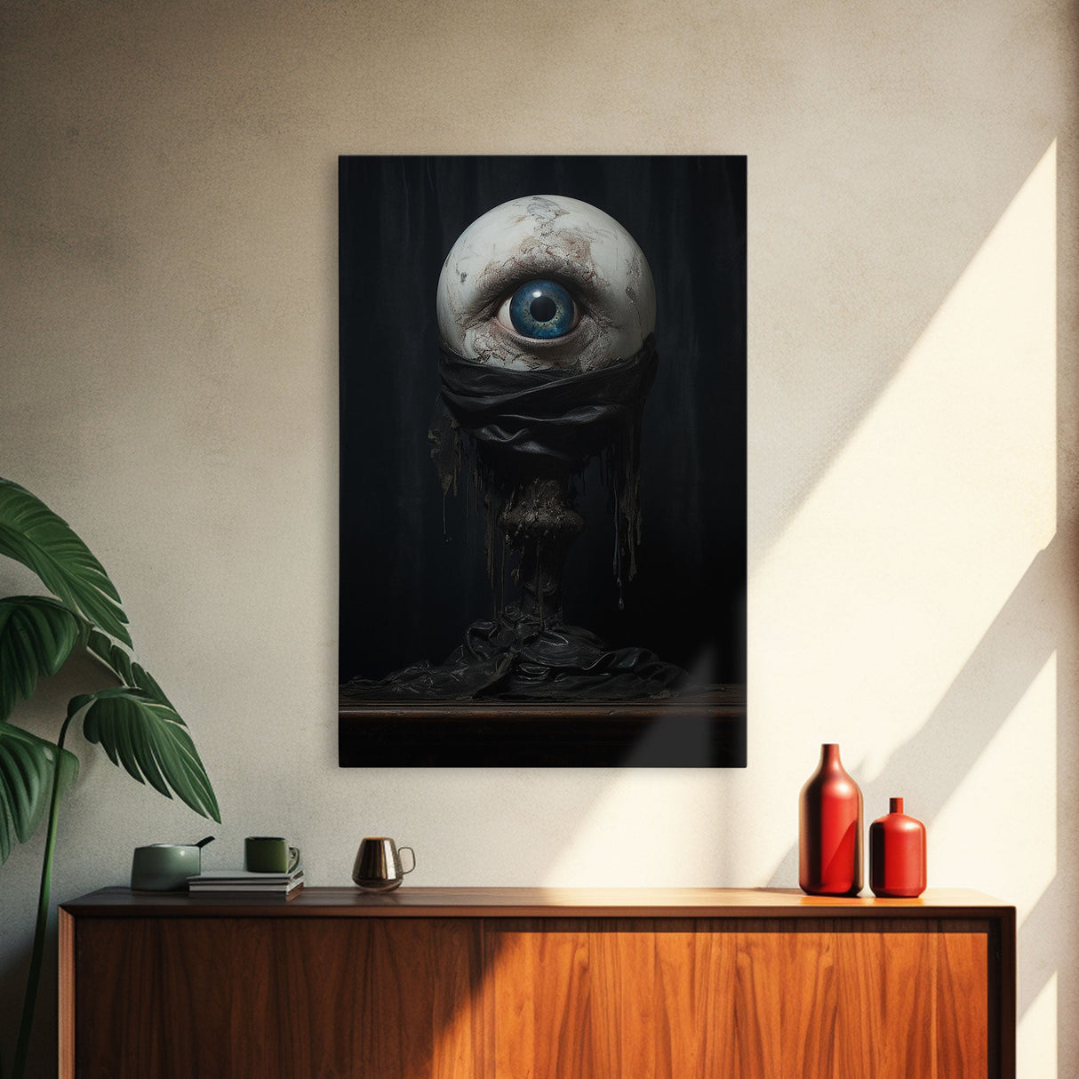 The Eye, Gothic Victorian Horror Art, Cosmic Horror, Framed Canvas Canvas Print, Halloween Decor