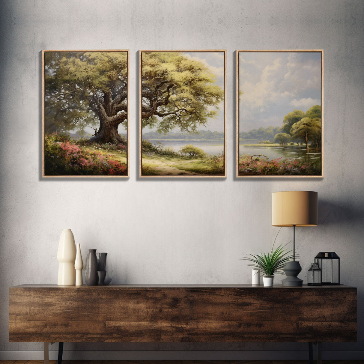 Lake Wall Art, Landscape Wall Print, Nature Print, Canvas Print, Wall Art, 3 Piece Wall Art, Nature Lover Gift, Family Room Art, Wall Decor