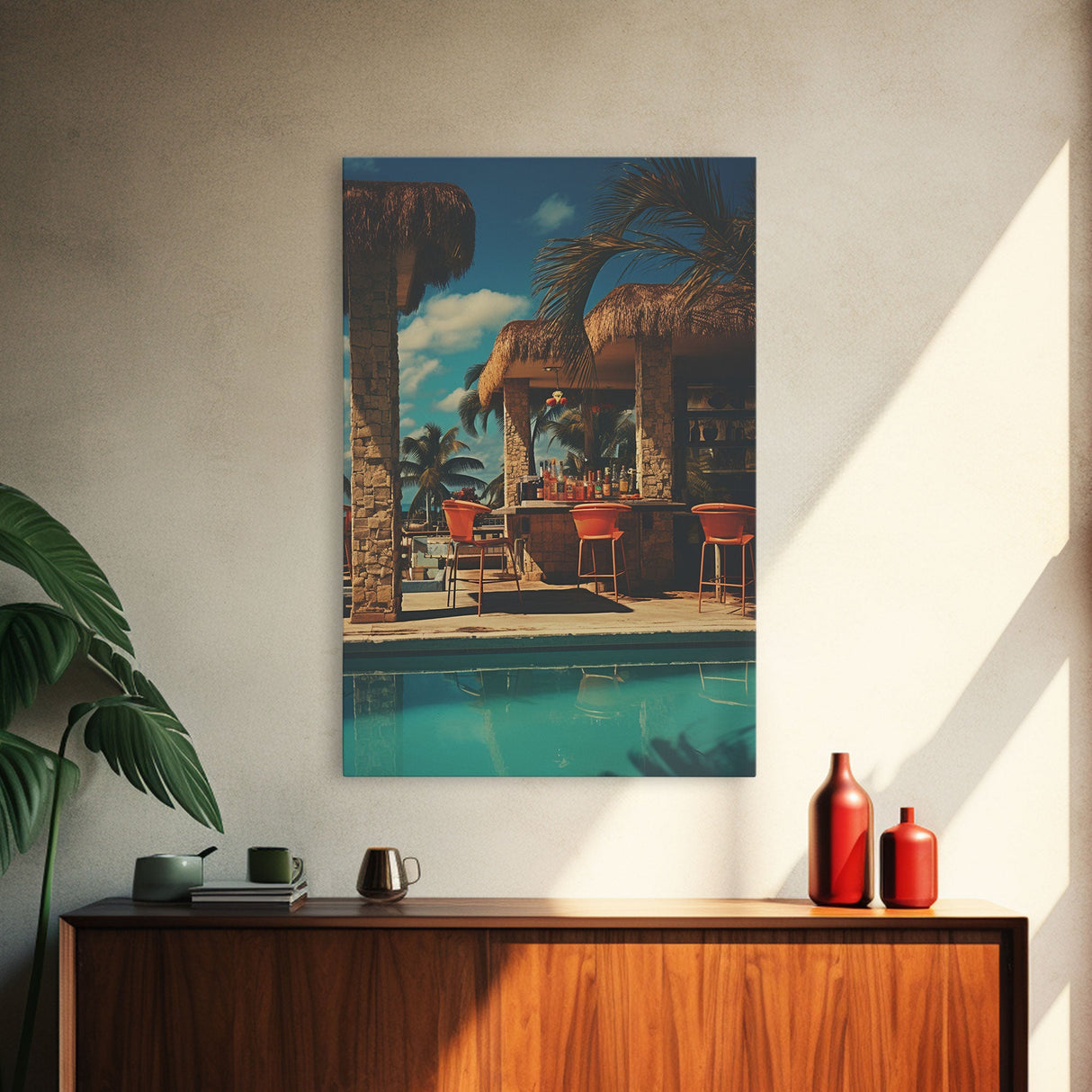 Pool Decor, Bar Decor, Outdoor Wall Decor, Canvas Print, Wall Hanging, Portrait Art, Apartment Wall Decor, First Home Gift, Trendy Wall Art