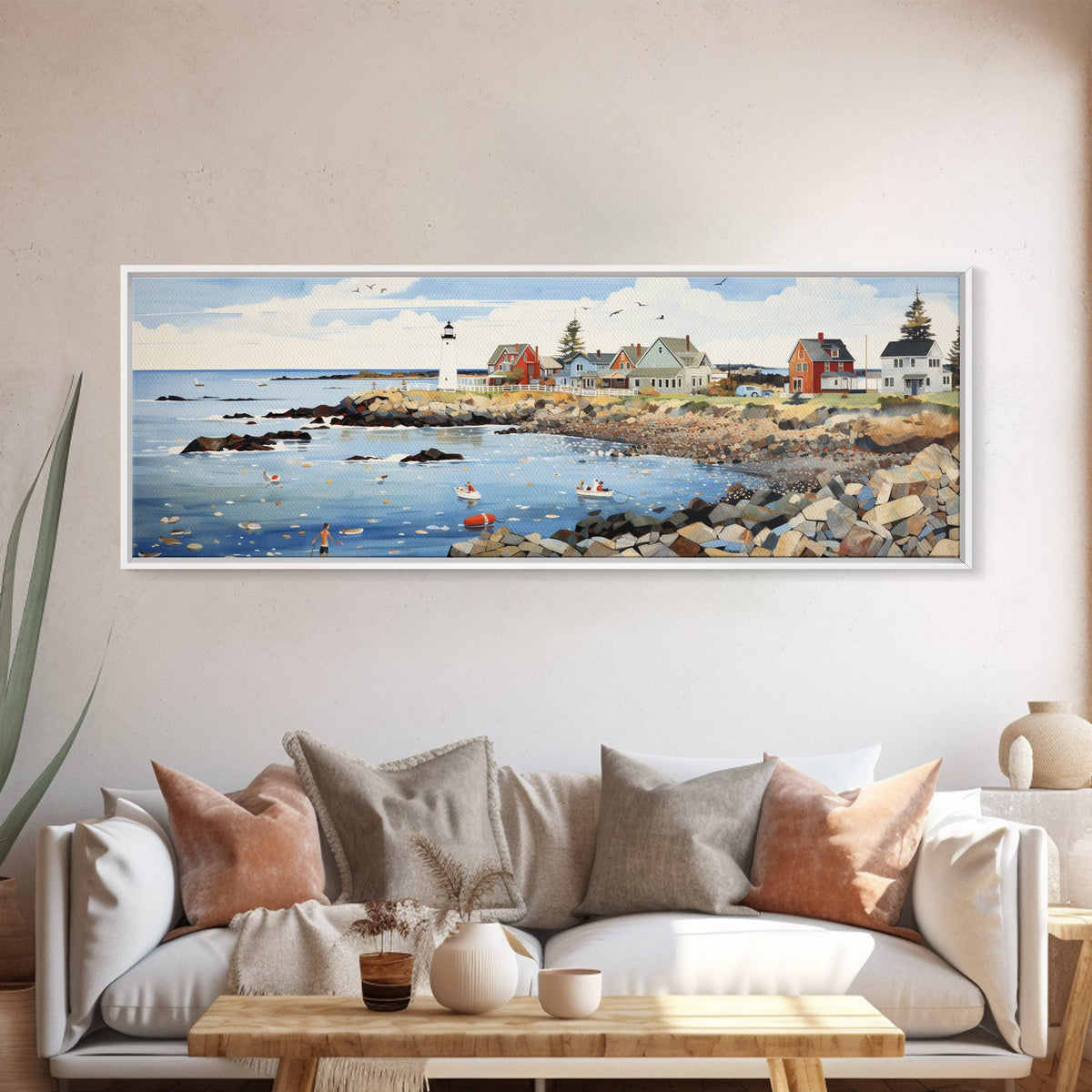 Maine Art Framed Canvas Print - Modern High-Quality Gicle Artwork, Eco Friendly and Durable - Framed Canvas Perfect for Gifts and Home Decor
