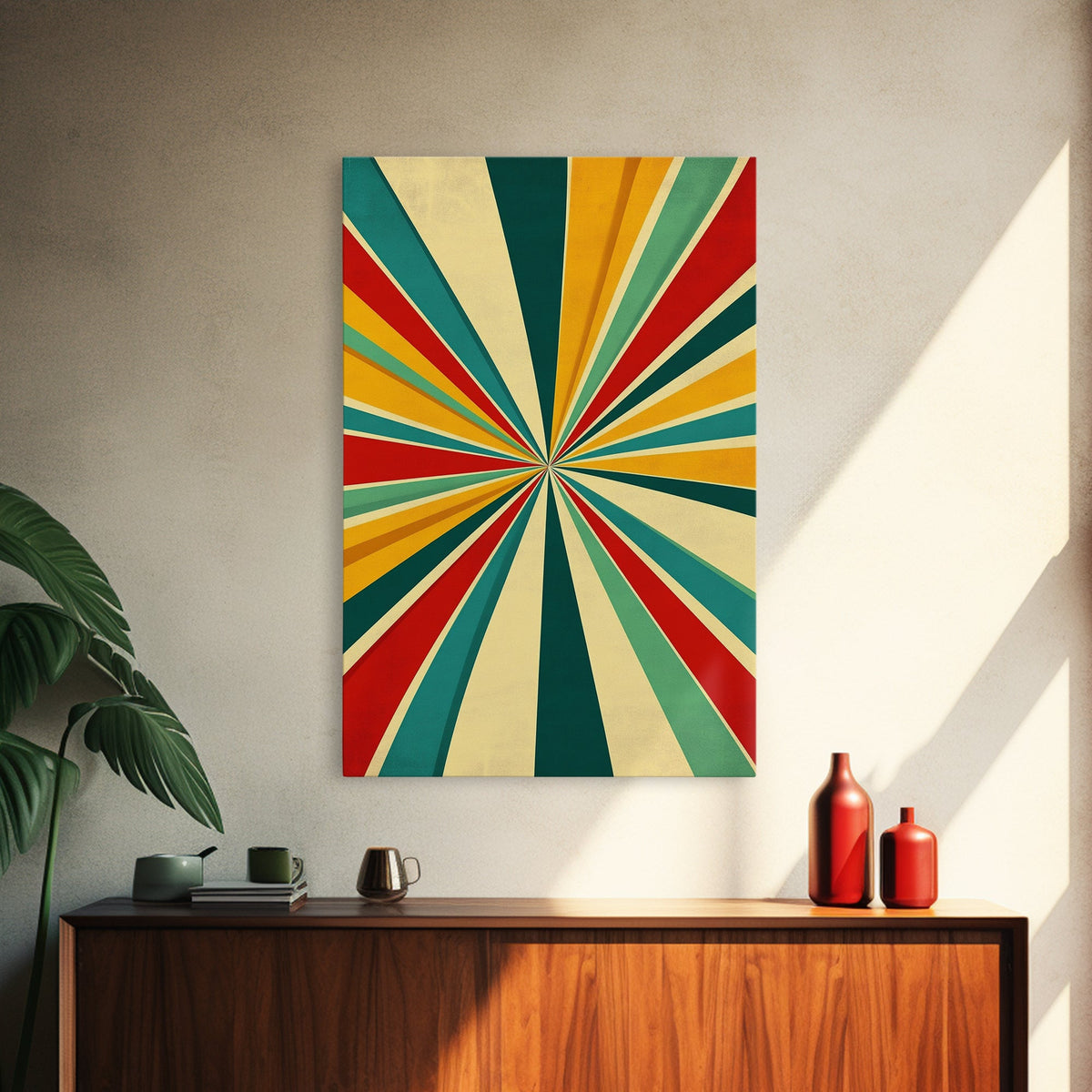 Space Travel Abstract Canvas Wall Art, Mid Century Modern Original Art Print, Large Oil Painting Print Oversized Framed Art