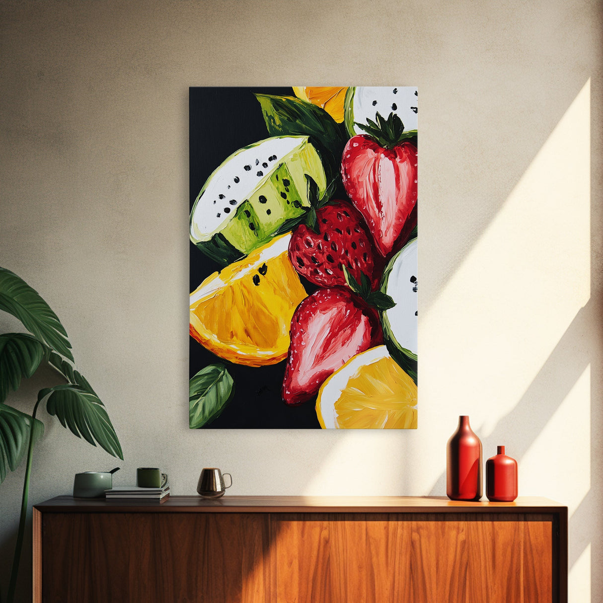 Food Review Kitchen Art, Framed Canvas Print, Antique Still Life Oil Painting Of Fruit, Fruit Still Life, Kitchen Decor, Dining Room Art