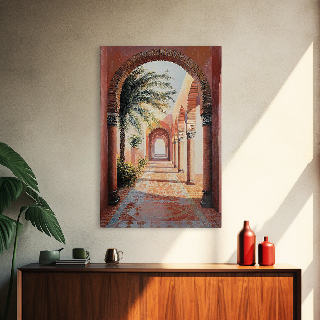 Middleastern Wall Art Framed Canvas Print, Moroccan Wall Art Framed Art, Moroccan Painting