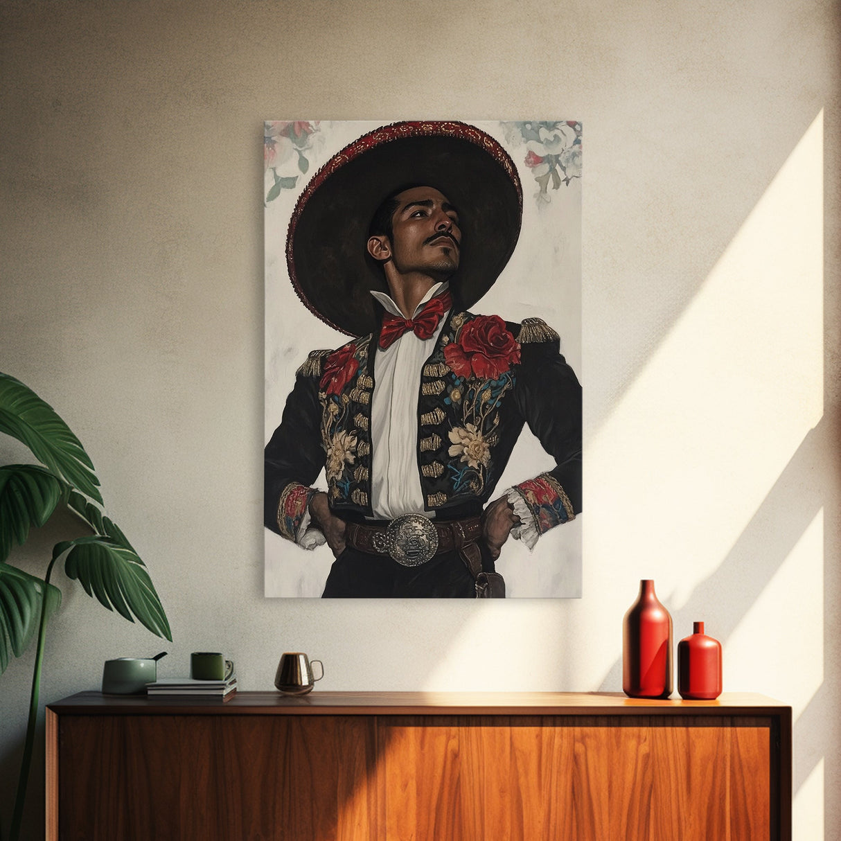 The Matador Painting Print, Chicano Art Framed Canvas Print, Traditional Mexican Wall Decor, Mexican Wall Art, Cultural Decor, Vibrant Decor