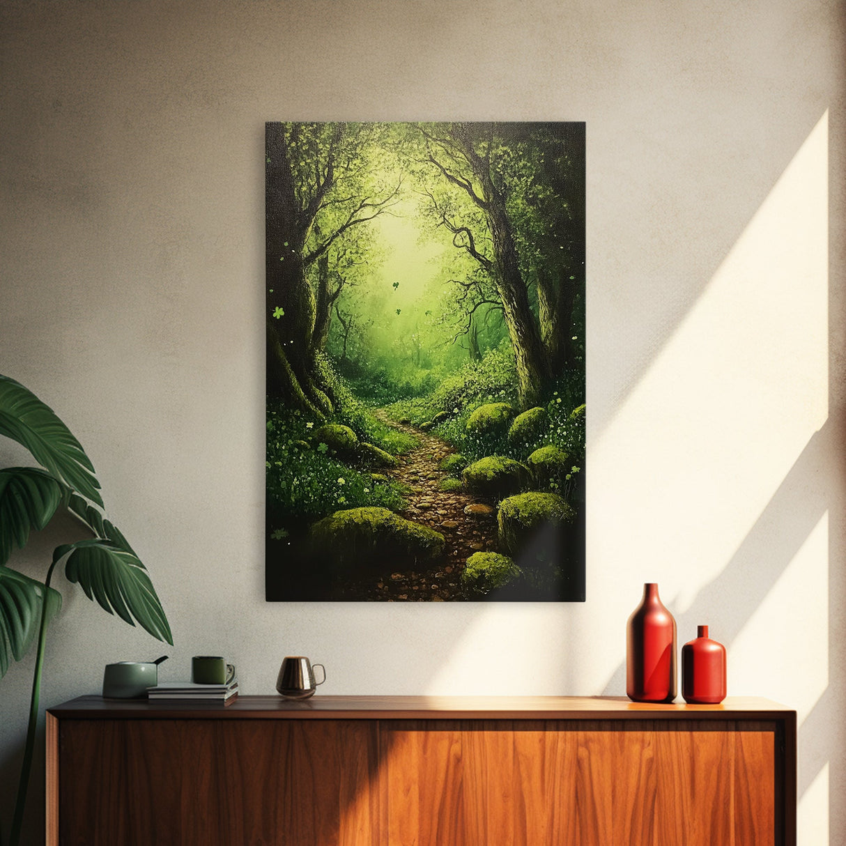 Forest At Dusk Painting Print, Spooky Art, Fantasy Art, Nature Landscape Painting Canvas Print, Landscape Decor, large wall art