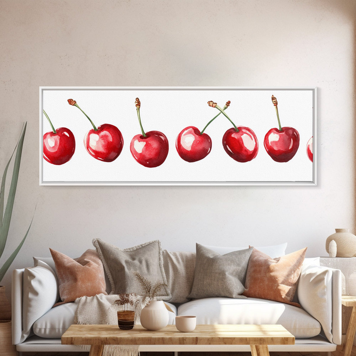 Panoramic Cherry painting Print - Kitchen Home Decor - Trendy Dorm Room Wall Art - Dining Room Decor - Cherry Art - Cherry Painting