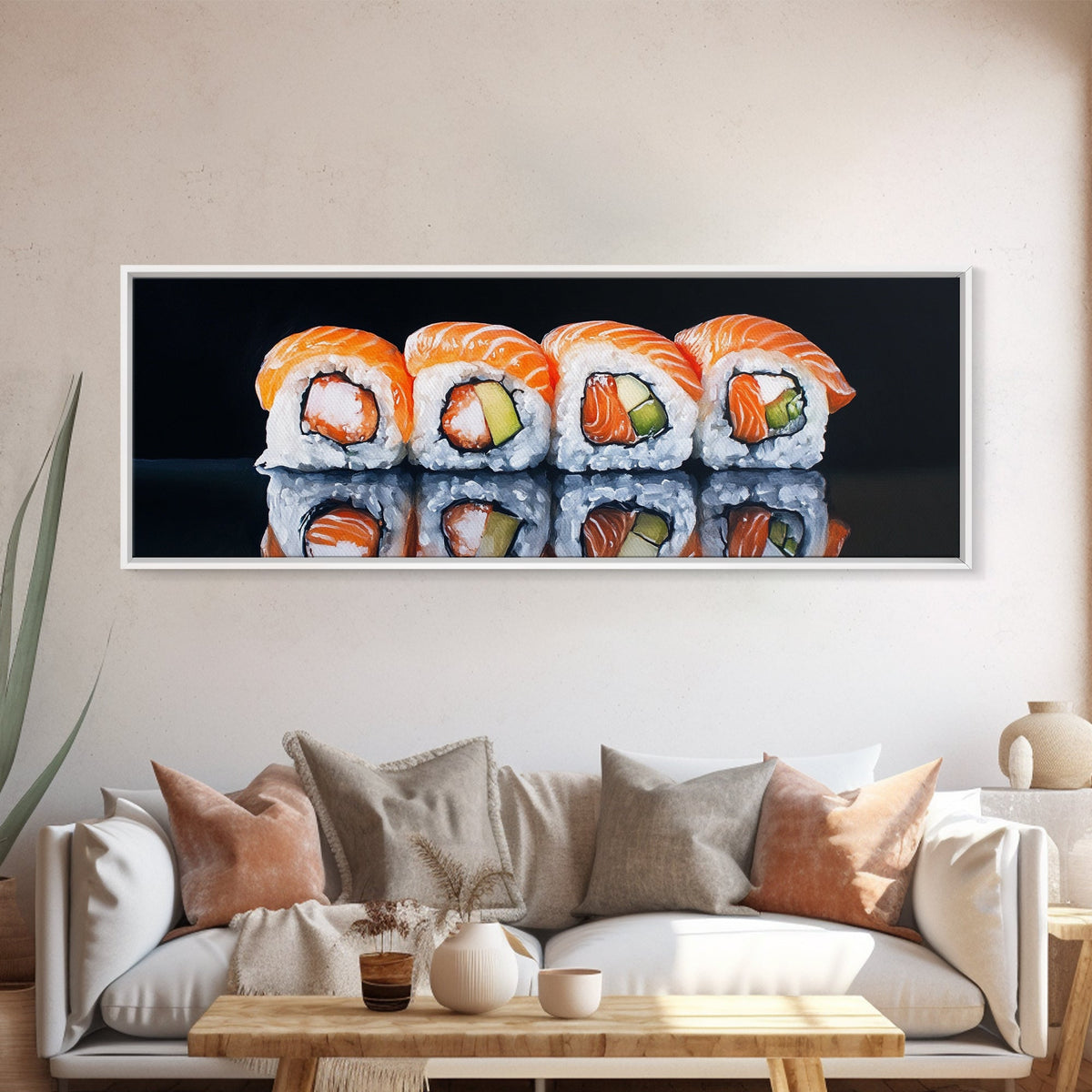 Kitchen Wall Art Home Decor, Dining Room Art, Painting of Sushi Canvas Print, Modern Art, Eclectic Kitchen Decor, Modern Kitchen